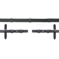 Schockemöhle Zügel GurtmaterialStops Roy/Oak/Cream/Sil WB -Geschäft für Reitsportbedarf 1103 00020 gurtzuegel zaumhaken black silver.d7ccf0