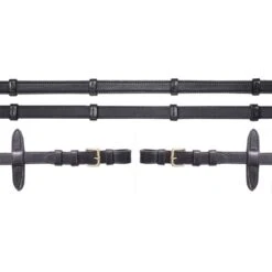 Schockemöhle Zügel Gummi/Leder Mit Schnallen Schw/Silber WB -Geschäft für Reitsportbedarf 1103 00038 trensenzuegel gummiert schnalle black gold.3d76d0