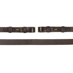 Schockemöhle Zügel Leder Dunkelbraun/Gold Warmblut -Geschäft für Reitsportbedarf 1103 00010 bridlereins darkbrowngold detail.224665