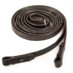 Schockemöhle Zügel Glatt Leder Mit Stops Dunkelbraun/Silber