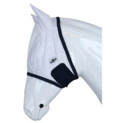 Saxon Fliegenmaske Mesh Weiß/Navy -Geschäft für Reitsportbedarf agradi 44946646 3.0535d3