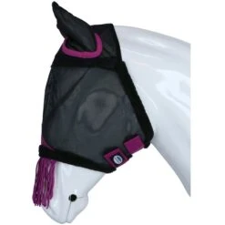 Weatherbeeta Fliegenmaske Comfitec Deluxe Durable Mesh Mit Ohren Und Fransen Schwarz/Lila -Geschäft für Reitsportbedarf agradi 44946868 3.02218d
