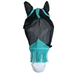Weatherbeeta Fliegenmaske Comfitec Deluxe Fine Mesh Mit Ohren Und Fransen Navy/Türkis -Geschäft für Reitsportbedarf agradi 44946934 2.0fd762