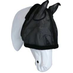 BR Fliegenmaske Mit Ohren Mit Teto Und Fleece Schwarz Warmblut