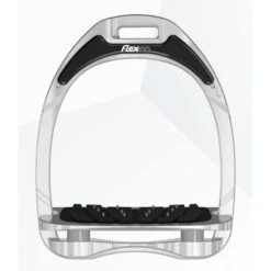 Flex-On Steigbügel Aluminium Inclined Ultra Grip Schwarz/Silber/Dunkelblau -Geschäft für Reitsportbedarf flex alu iug grey.daad15