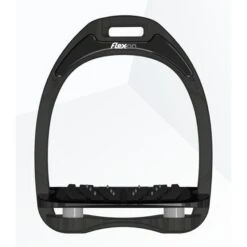 Flex-On Steigbügel Aluminium Inclined Ultra Grip Schwarz/Silber/Dunkelblau -Geschäft für Reitsportbedarf flex alu zwart grijs.0989af