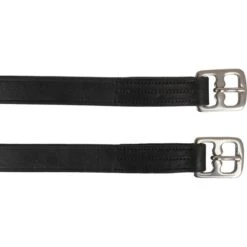 Horka Steigbügelriemen Leder Schwarz/Silber