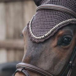 Kentucky Horsewear Kentucky Ohrnetz Long Stone & Pearl Grau Warmblut -Geschäft für Reitsportbedarf kentucky oornet long stone pearl soundless brown.47a9a9