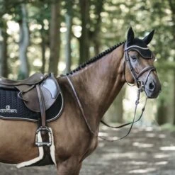 Kentucky Horsewear Kentucky Springsatteldecke Fishbone Leder Schwarz Warmblut -Geschäft für Reitsportbedarf kentucky spring zadeldekje fishbone leather black 2.bab4a0