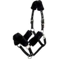 LeMieux Halfter Comfort Fleece Schwarz/Naturell XWarmblut -Geschäft für Reitsportbedarf lm comfortheadcollar blackblack1 hr.bc8147