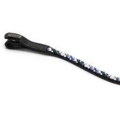 Mrs. Ros Stirnriemen Stellux Grau/Schwarz Pony -Geschäft für Reitsportbedarf mrs 1313 stellux browband clear black blue white opal detail.66226a