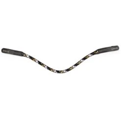 Mrs. Ros Stirnriemen Stellux Grau/Schwarz Pony -Geschäft für Reitsportbedarf mrs 1314 stellux browband light pink black gold front.f53e18