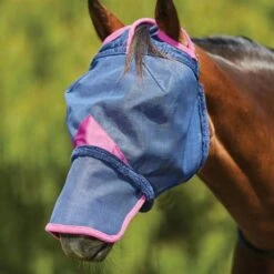 Weatherbeeta Fliegenmaske Comfitec Deluxe Durable Mesh Mit Nase Navy/Lila -Geschäft für Reitsportbedarf wb 1009430000 navypurple wb fly mask nose image hero null.b26d4b